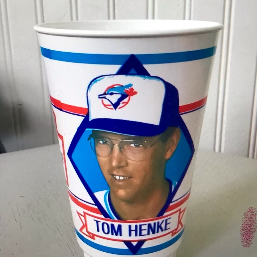 Tom Henke Toronto Blue Jays Player Cup - White with Blue & Red Accents